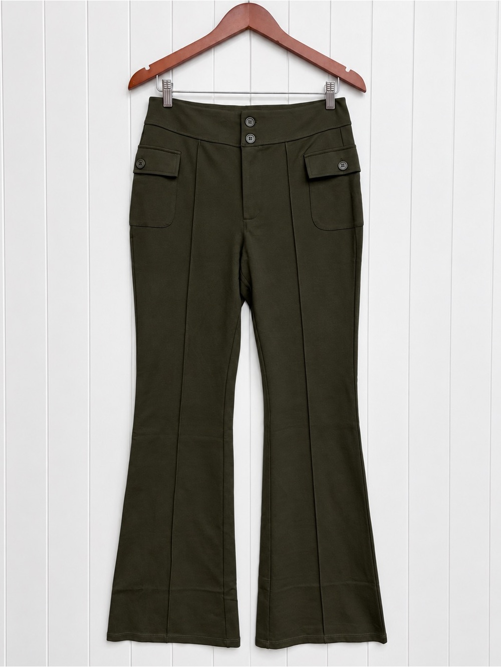 Halara Army Green Cargo Flare Pants Large TALL NWOT